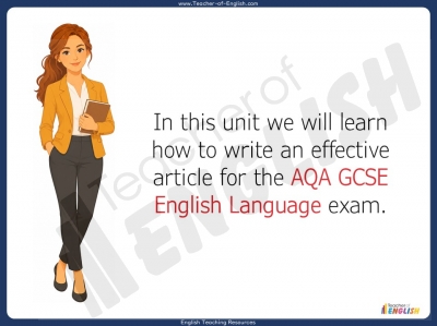 AQA GCSE English Language - Writing an Article teaching resources unit ...