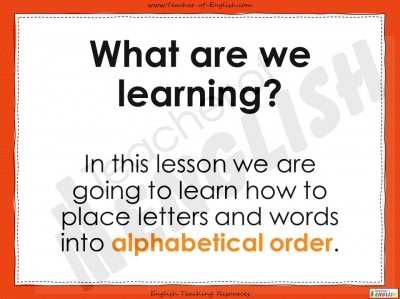 Alphabetical Order - Year 2 teaching resources lessons