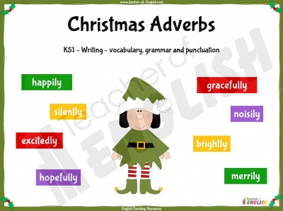 Christmas Adverbs - KS1 teaching resources lesson