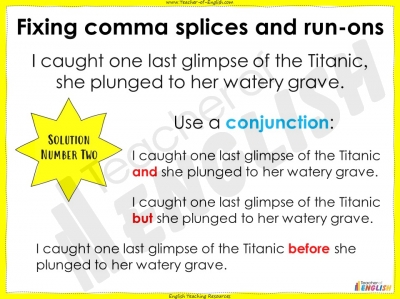Comma Splicing and Run-ons - KS2 teaching resources lessons