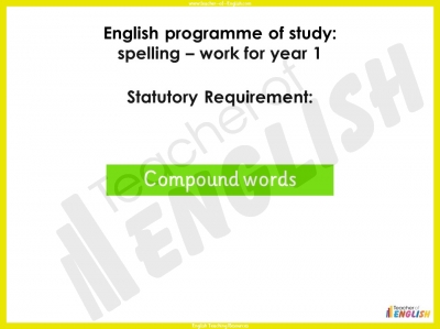 Compound Words - Year 1 teaching resources lesson