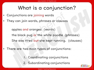 Conjunctions - Years 3 and 4 teaching resources lesson