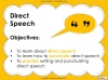 Direct Speech - Year 3 and 4 teaching resources lesson