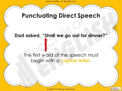 Direct Speech - Year 3 and 4 teaching resources lesson