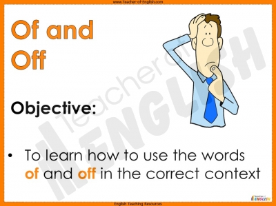 Easily Confused Words - Of and Off teaching resources lessons