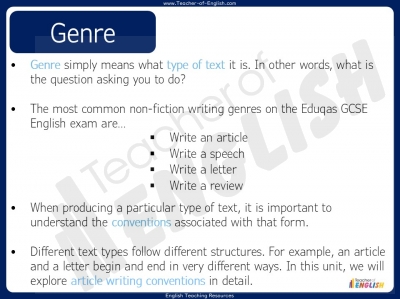 Eduqas GCSE English Language - Writing an Article teaching resources ...
