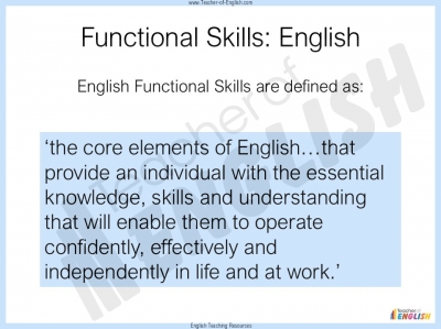 Functional Skills English - Entry Level 1 teaching resources unit of work