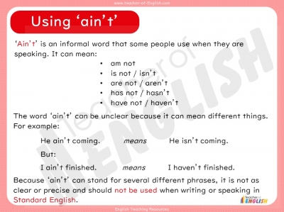 Negatives in Standard English - Years 3 and 4 teaching resources lesson