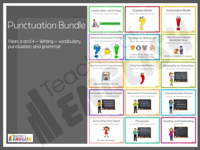 Punctuation Bundle - Years 3 and 4 teaching resources lesson