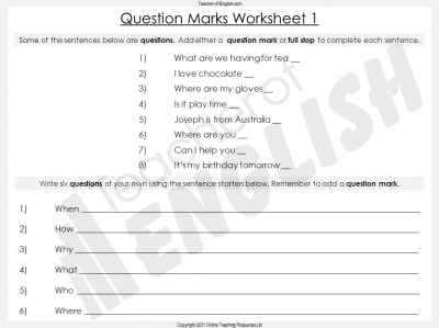 Question Marks - KS3 teaching resources lesson