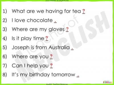 Question Marks teaching resources lesson