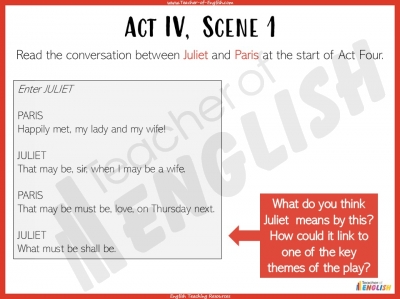 Romeo and Juliet - Act 4 teaching resources lessons