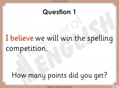 Sentence Dictation 1 - Year 4 teaching resources lesson