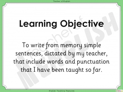 Sentence Dictation 2 - Year 2 teaching resources lessons