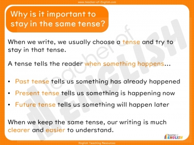 Staying in the Same Tense - Years 3 and 4 teaching resources lesson