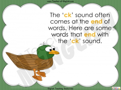 The 'ck' Sound - EYFS teaching resources lessons