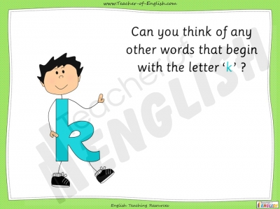 The Letter 'k' - EYFS teaching resources lessons