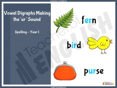 Vowel Digraphs Making the 'ur' Sound - Year 1 teaching resources lesson